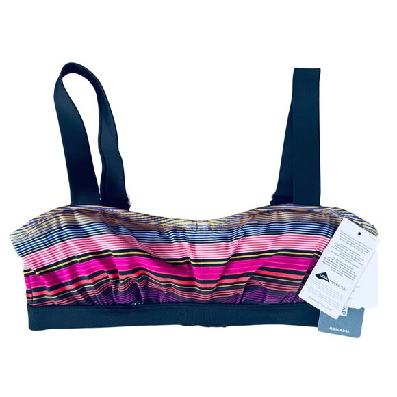 NWT Athleta Capri Stripe Pura Bikini Top in Multicolor ~ Size 34 B/C - Picture 1 of 5